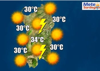 meteo sardegna 350x250 - Meteo Sardegna, anche oggi con temporali, rischio grandine e allagamenti lampo
