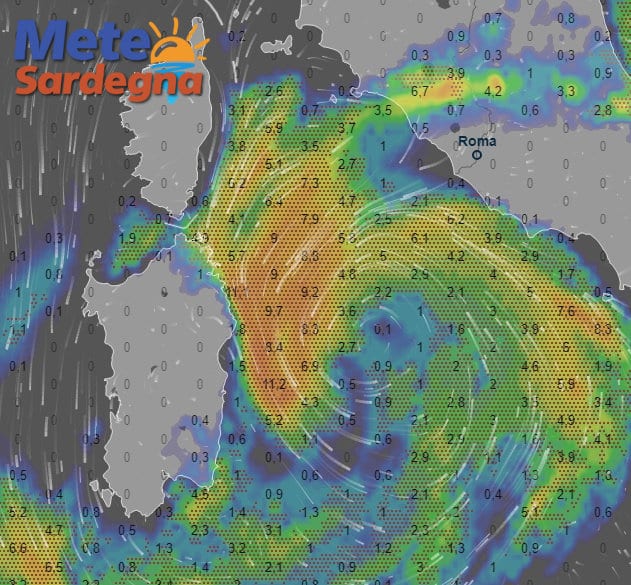 Meteo Sardegna 1 - Peggioramento meteo piuttosto violento a ridosso della Sardegna orientale