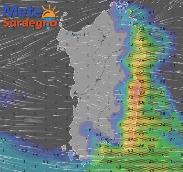 Meteo sardegna 6 - Continua a piovere, sempre nelle stesse zone