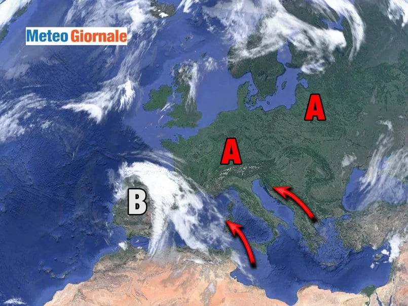 Arrivo il caldo Scirocco, ma a Pasquetta rischio peggioramento Meteosat 1 - Arrivo il caldo Scirocco, ma a Pasquetta rischio peggioramento