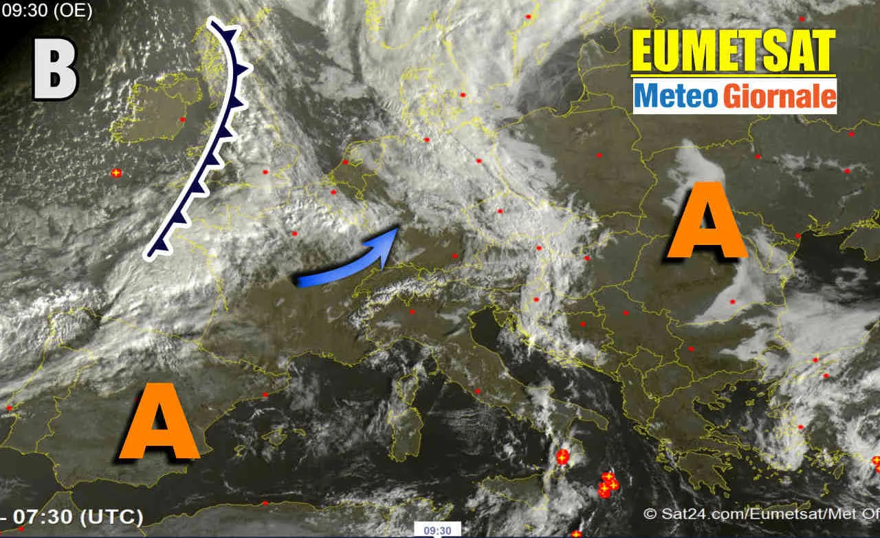 Nuovo miglioramento meteo, torna l'Anticiclone meteosat 1 - Nuovo miglioramento meteo, torna l'Anticiclone