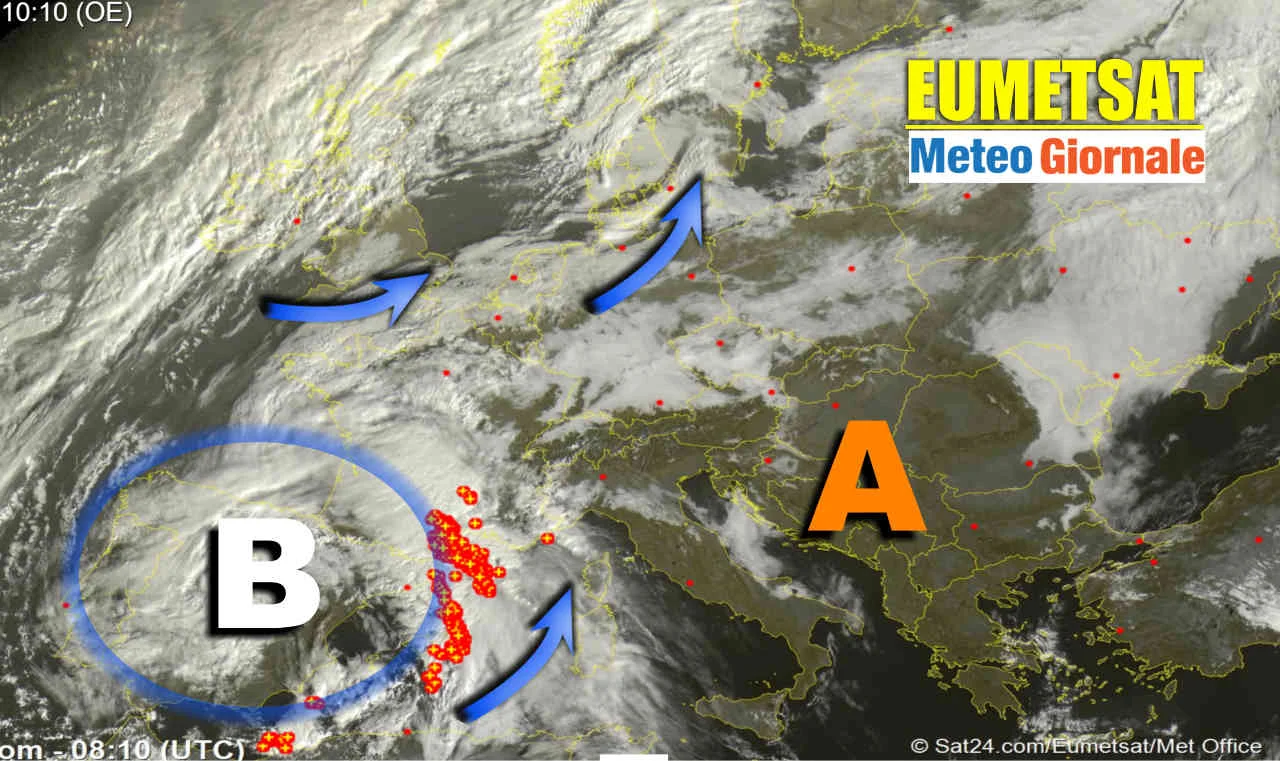 Confermato peggioramento in serata meteosat 2 - Confermato peggioramento in serata