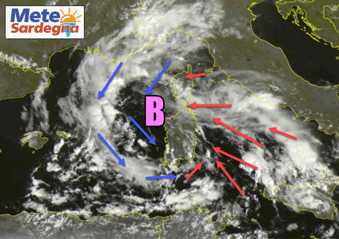 area ciclonica sulla sardegna - Sardegna è nell’occhio del ciclone, ma il meteo peggiorerà a breve