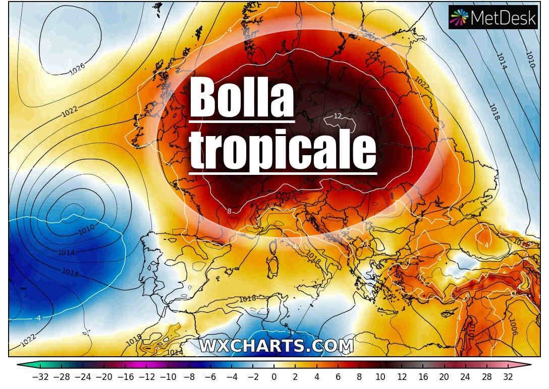 bolla aria tropicale e1599854861356 - STOP - NUBIFRAGI, da domani CALDO tropicale. Mare troppo caldo prossimi Temporali
