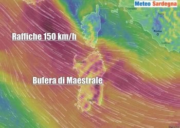 bufera di vento sardegna 350x250 - Aggiornamento, perturbazioni a catena in Sardegna. Meteo avverso. Grandine e vento