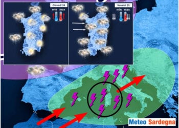 evoluzione meteo sardegna 350x250 - Meteo verso un cambiamento in Sardegna, in un contesto di caldo