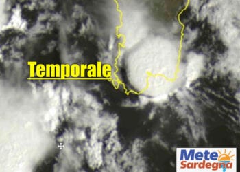 meteosat temporale cagliari 350x250 - Temporale su Cagliari, vista Meteosat della forza della natura