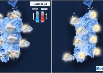previsioni meteo 2 350x250 - Temporali a catena nel Nord Sardegna con nubifragi, grandine. Sino 138 mm
