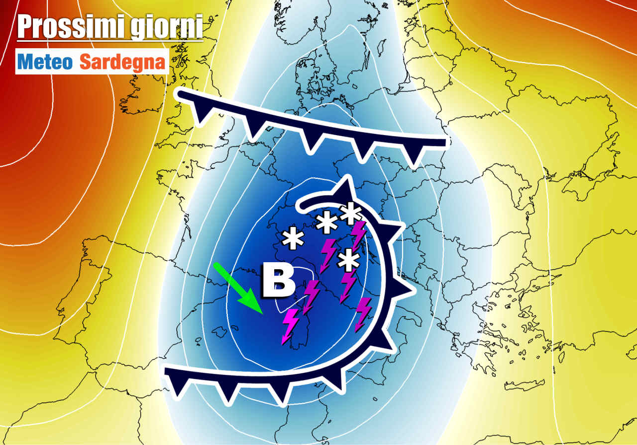 evoluzione meteo burrascosa per la sardegna - Freddo precoce, persistente per la Sardegna, meteo autunnale per vari giorni