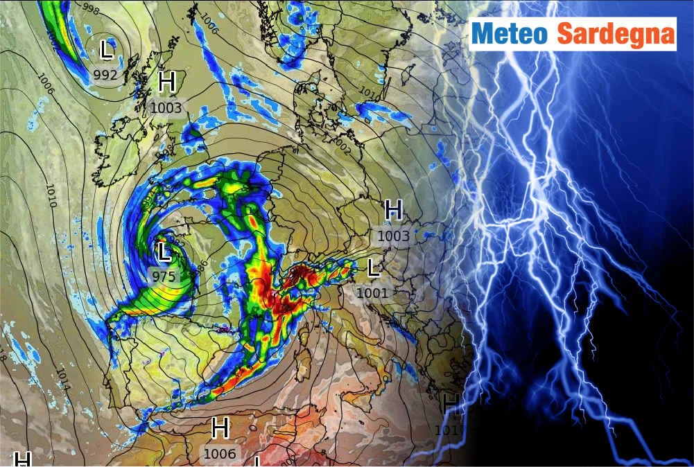 Meteo Sardegna: una settimana in balia delle perturbazioni frequenti perturbazioni verso la sardegna - Meteo Sardegna: una settimana in balia delle perturbazioni
