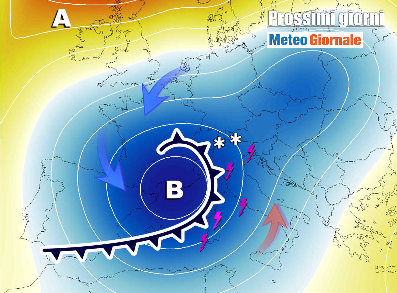 meteo prossimi giorni con perturbazioni - SARDEGNA, subito burrascoso, temporali, grandine e vento