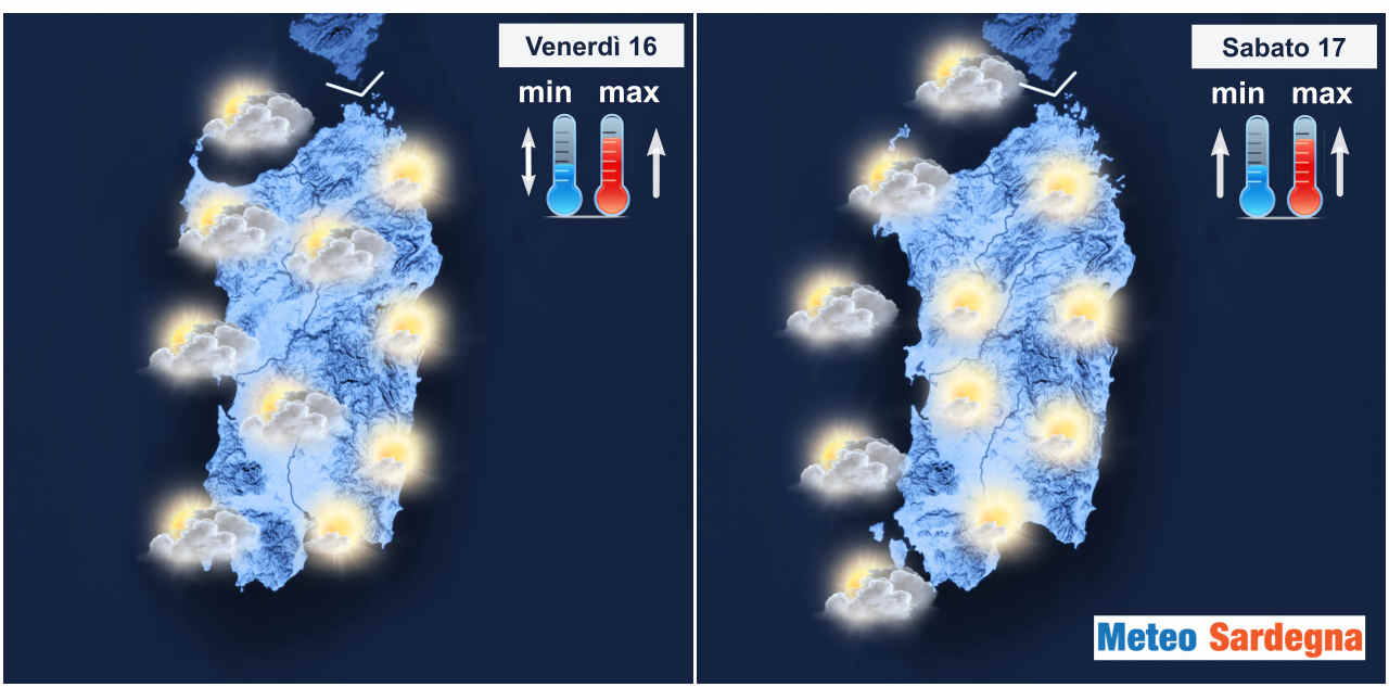 Meteo prossimi giorni Sardegna.