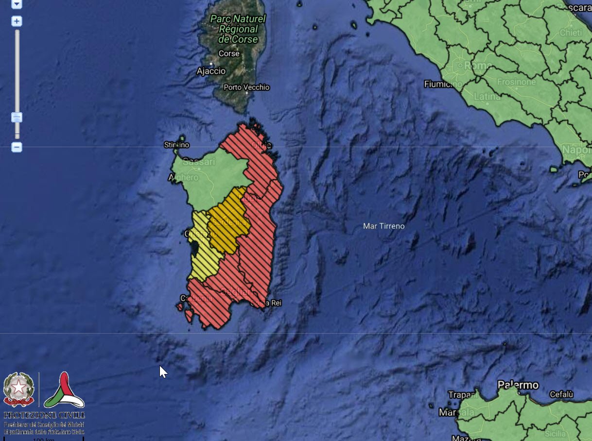 allerta meteo rossa da protezione civile italia - SARDEGNA: allerta meteo ROSSA dalla Protezione Civile nazionale