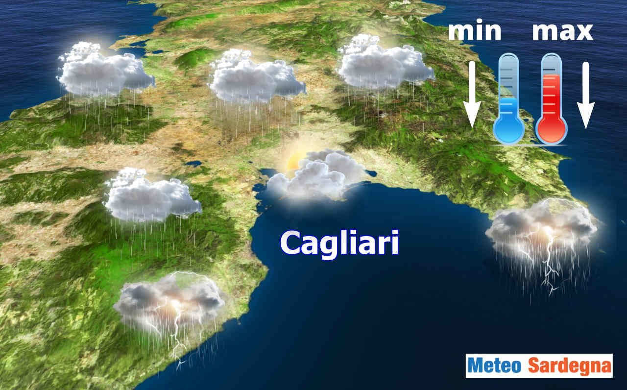 Meteo Cagliari, gran bufera di vento e calo della temperatura METEO