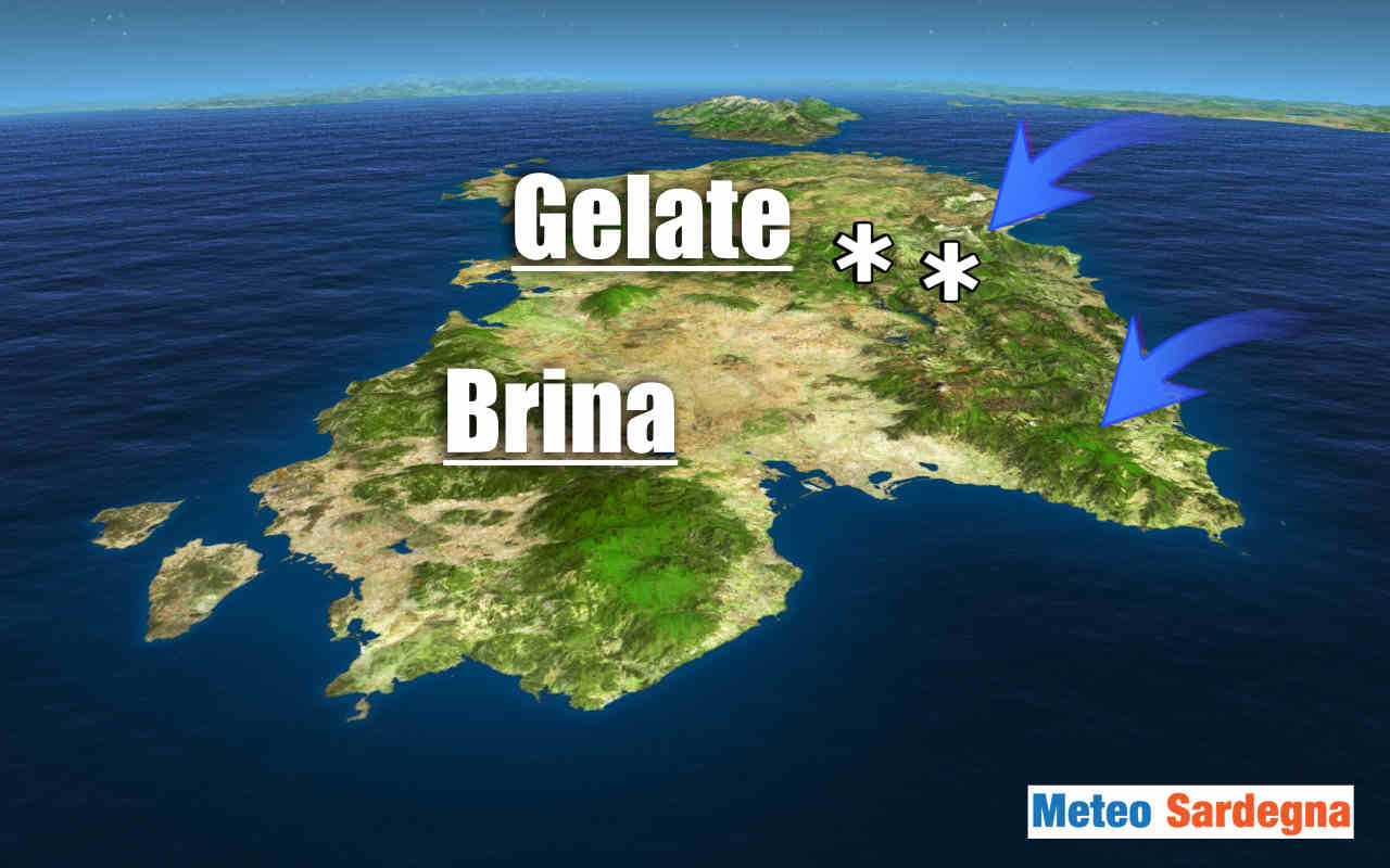 Meteo Sardegna possibili gelate notturne.