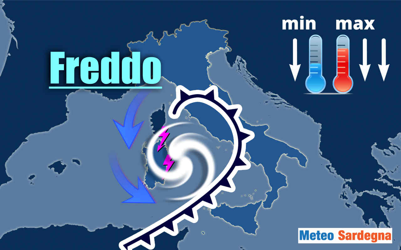 sardegna area ciclonica con forte maltempo - SARDERGNA, ciclone verso l'Isola: freddo. Neve su Gennargentu