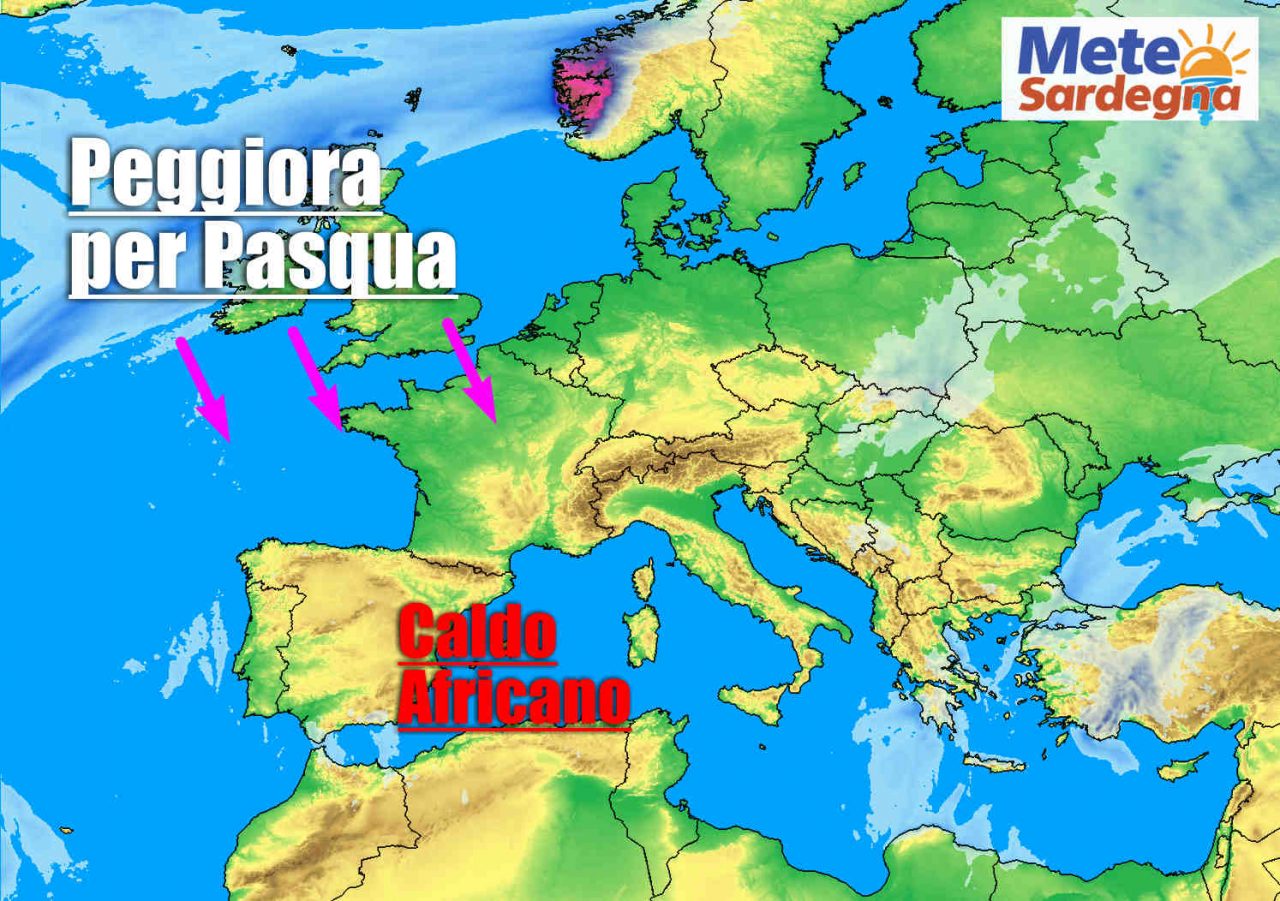 meteo sardegna evoluzione scaled - Meteo Sardegna improvviso CALDO d’Africa. Ma da Pasqua, quasi Inverno.
