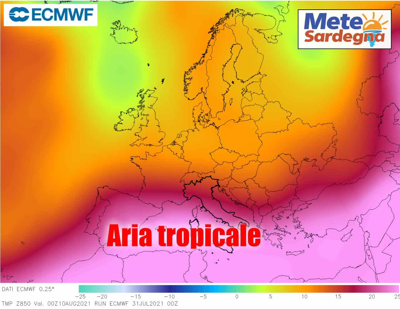 evoluzione meteo 10 giorni - Meteo SARDEGNA, clima d’Africa continuo. Evento ragguardevole. Estate infinita