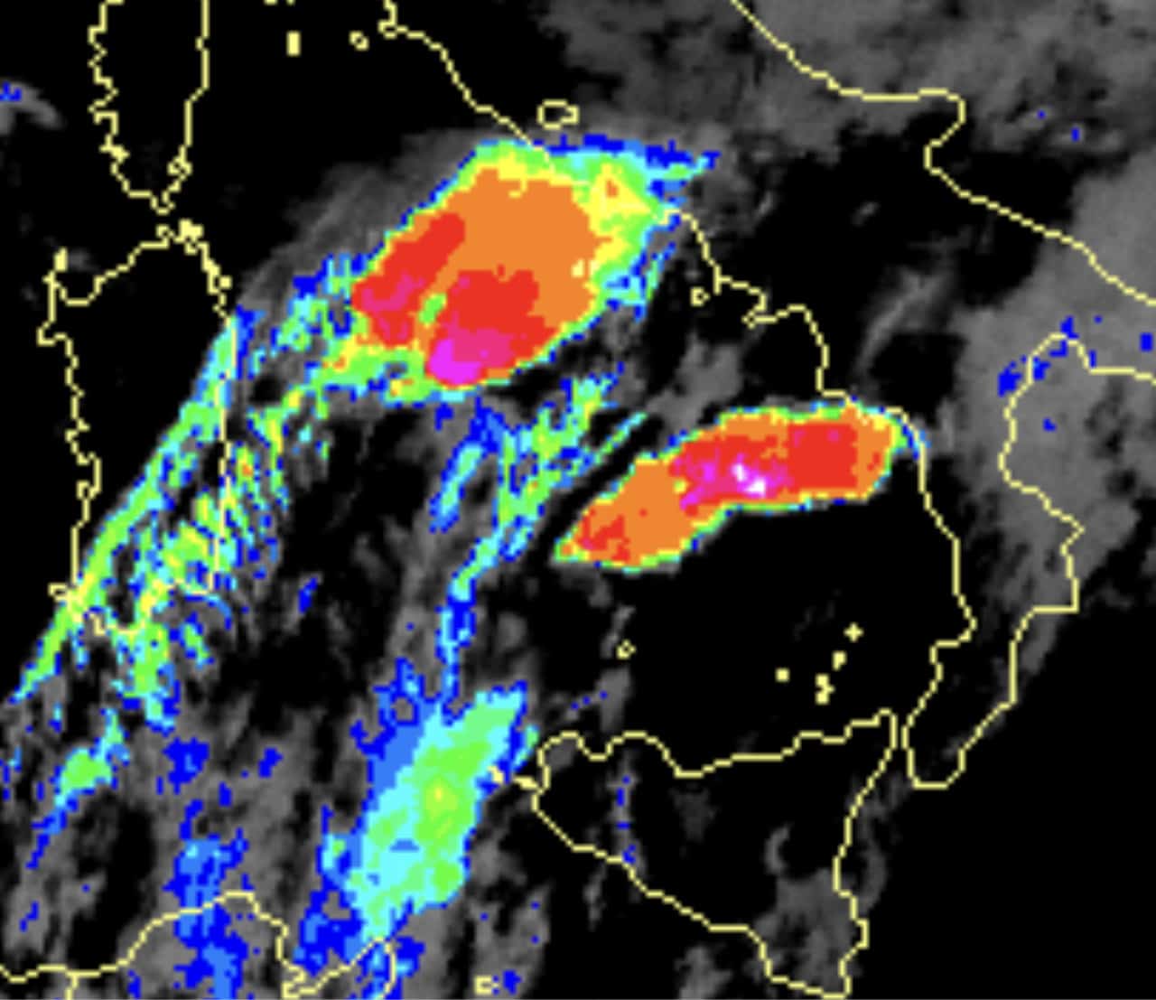 foto meteosat ore 06 - Aggiornamento, Meteo Sardegna: escalation di forti temporali attorno alla regione. Focus e previsioni