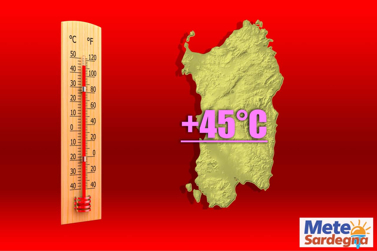 meteo sardegna con rischio ondata di calore - Meteo Sardegna, nuova serie di bolle d’aria rovente. Caldo a oltre 45 gradi