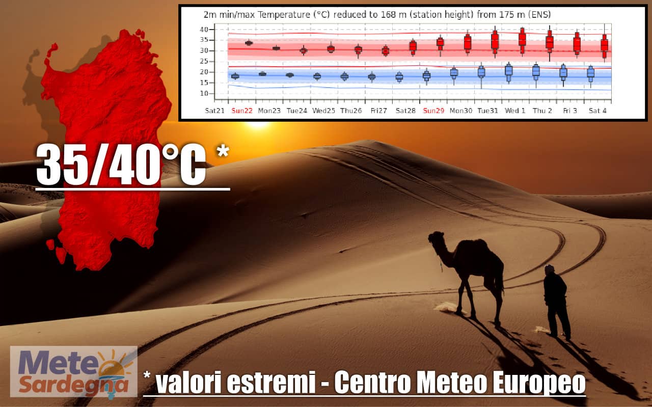 meteo sardegna lucifero e alta pressione africana - Meteo Sardegna, Lucifero non andrà via dall’Isola per due settimane ancora