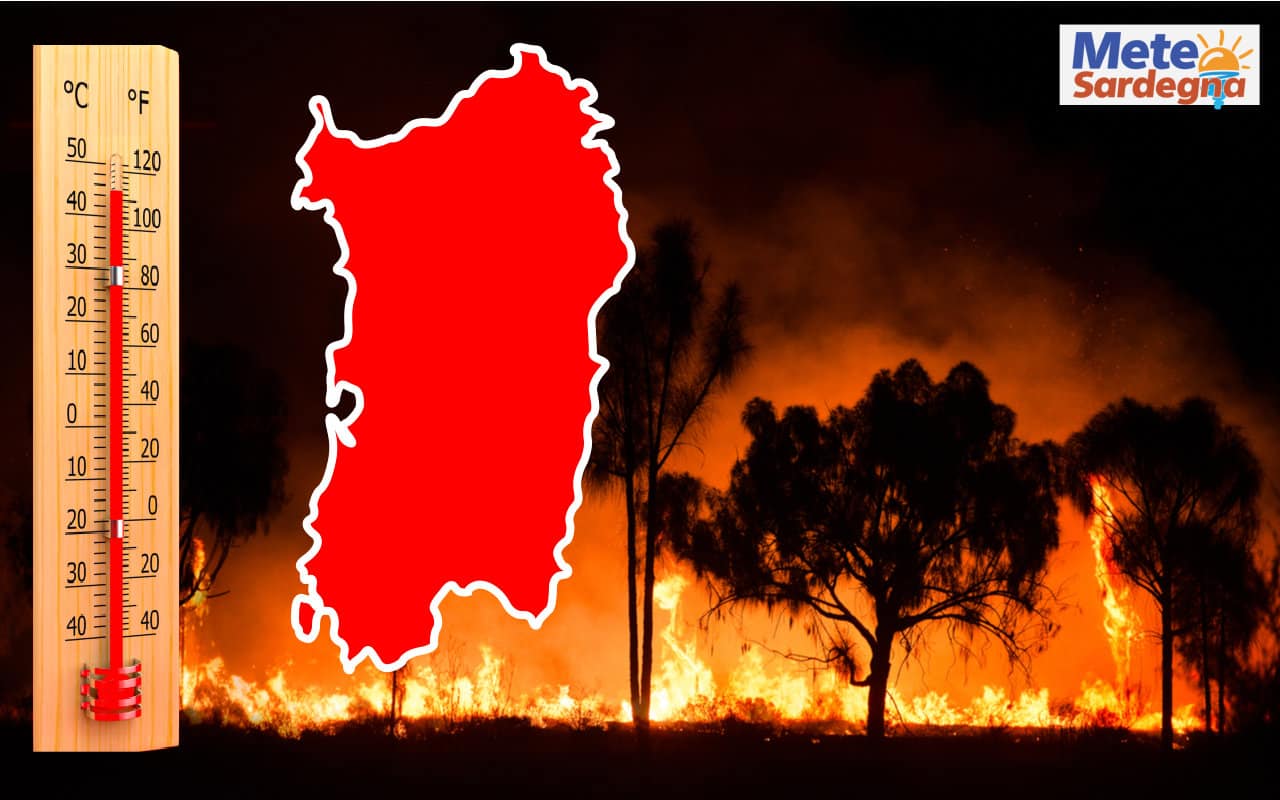 ondata di calore con allerte meteo e incendi - AGGIORNAMENTO Meteo Sardegna: 2 allerte, rischio incendi, caldo sino 45 gradi