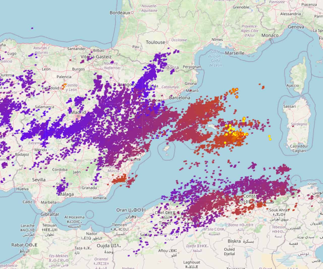 2021 09 02 12 06 21 - Meteo Sardegna, Temporali simil Tropicali. Mappe a confronto