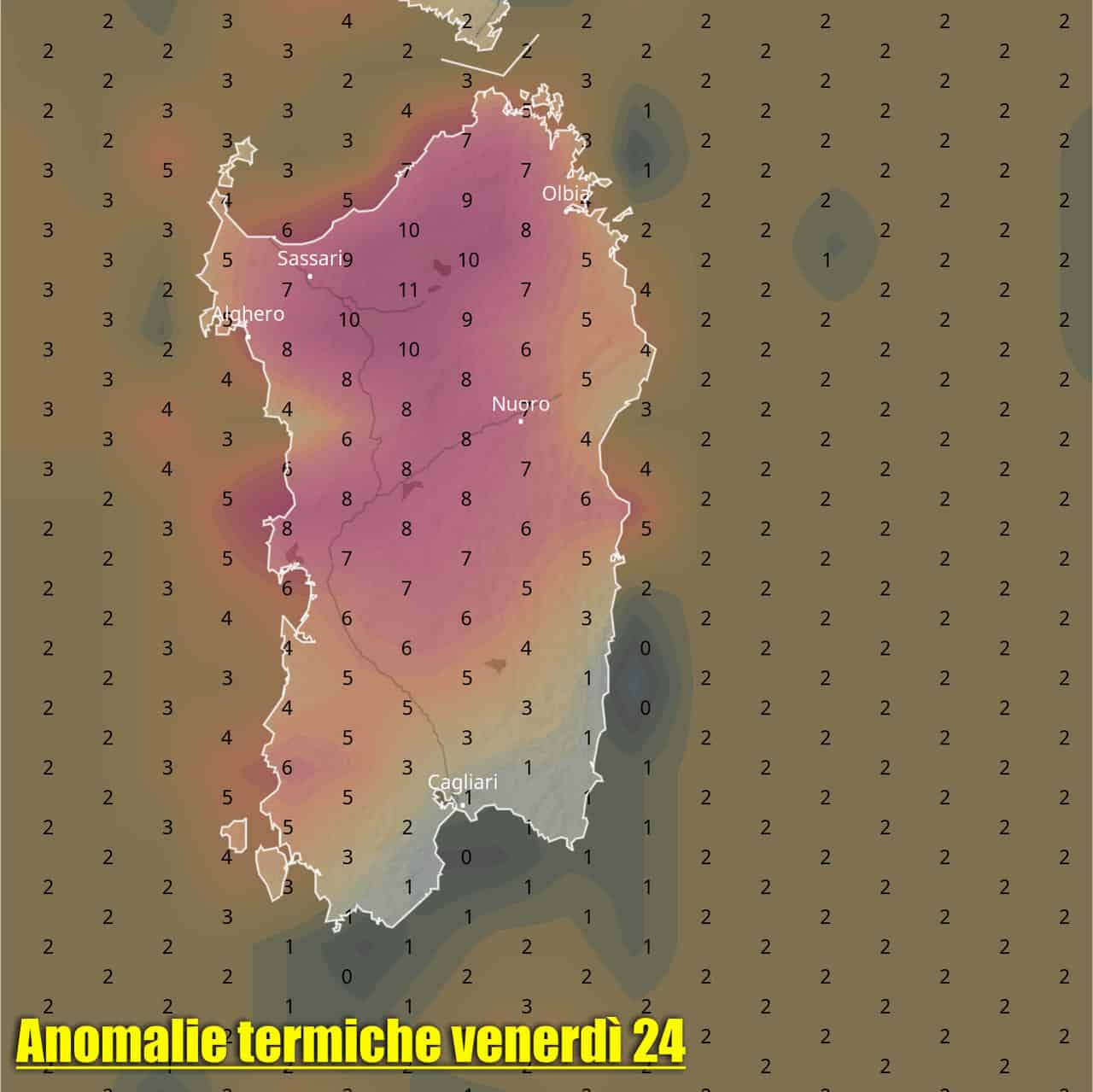 anomalia temperatura sardegna 24 settembre - SARDEGNA, meteo TROPICALE, molto CALDO con rischio TEMPORALI