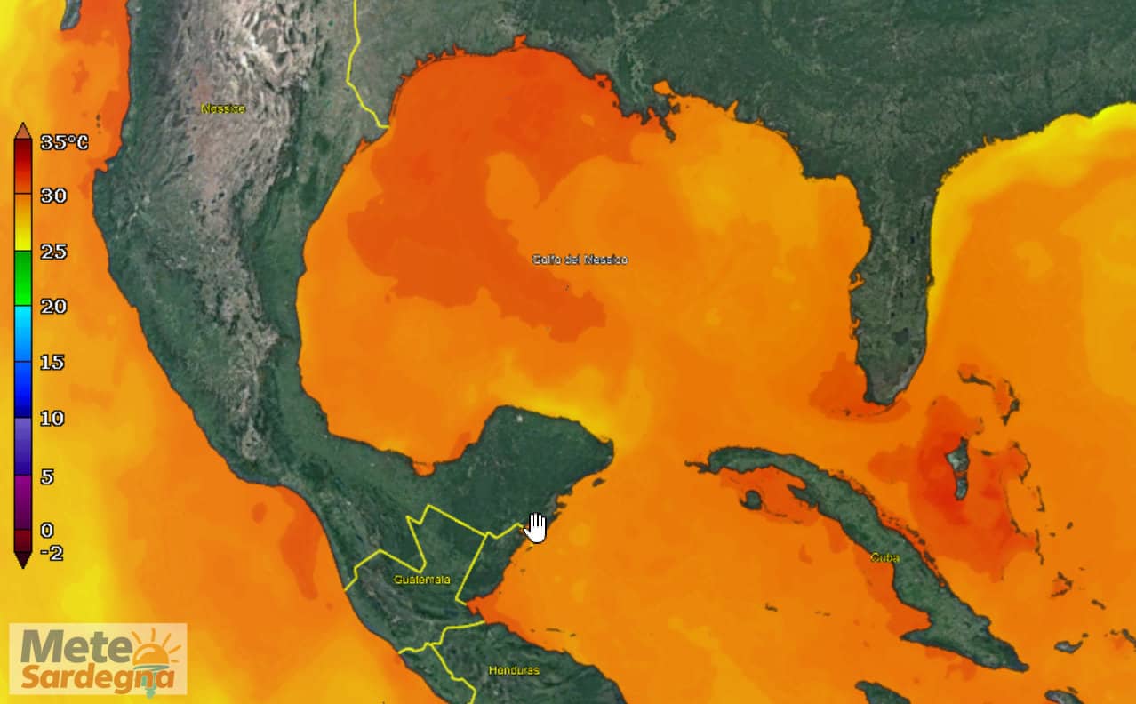 golfo del messico - Mari della Sardegna con temperature tropicali, ecco causa del meteo estremo