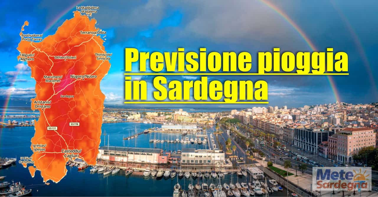 meteo con previsione pioggia prossimi giorni - Meteo SARDEGNA: “alta possibilità di piogge nei prossimi 10 giorni”. Mappe a confronto