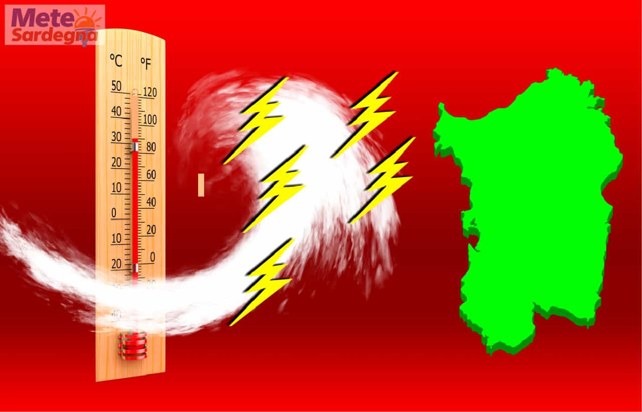 meteo prossimi giorni sardegna - Meteo temporali verso il Mare di Sardegna. Ciclone mediterraneo