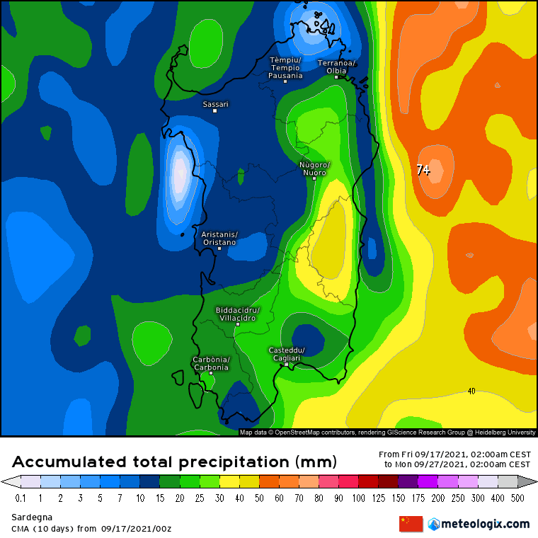 xx model en 343 0 modcma 2021091700 240 1177 157 - Meteo Sardegna, l’arrivo delle grandi piogge