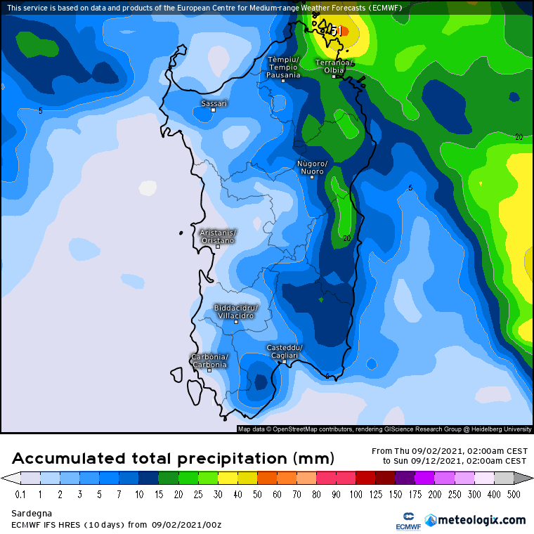 xx model en 343 0 modez 2021090200 240 1177 157 - Meteo Sardegna, Temporali simil Tropicali. Mappe a confronto