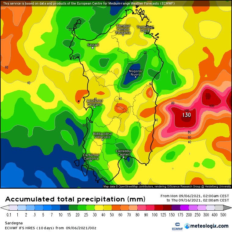 xx model en 343 0 modez 2021090600 240 1177 157 - Meteo Sardegna, sempre più a clima tropicale: temperature e mappe piogge prossimi 10 giorni