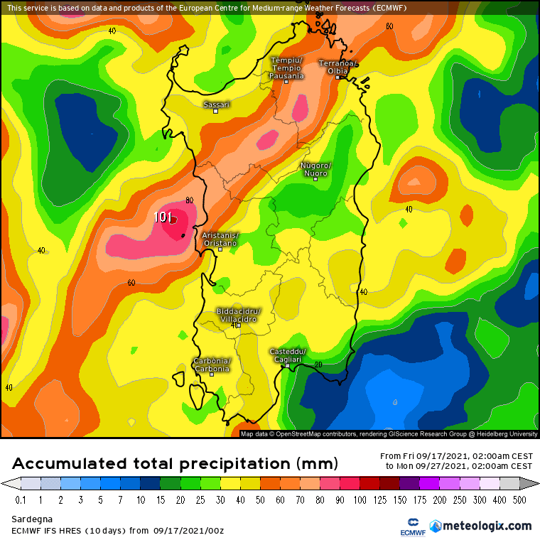 xx model en 343 0 modez 2021091700 240 1177 157 - Meteo Sardegna, l’arrivo delle grandi piogge