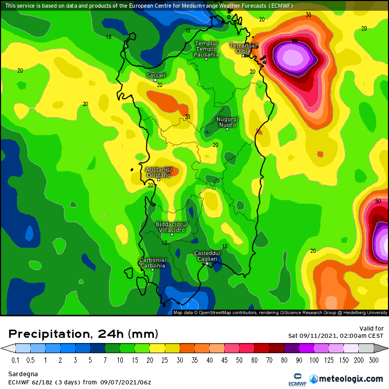 xx model en 343 0 modezrpd 2021090706 90 1177 63 - SARDEGNA, centri meteo nel caos, rischio di eventuali piogge intense. MAPPE