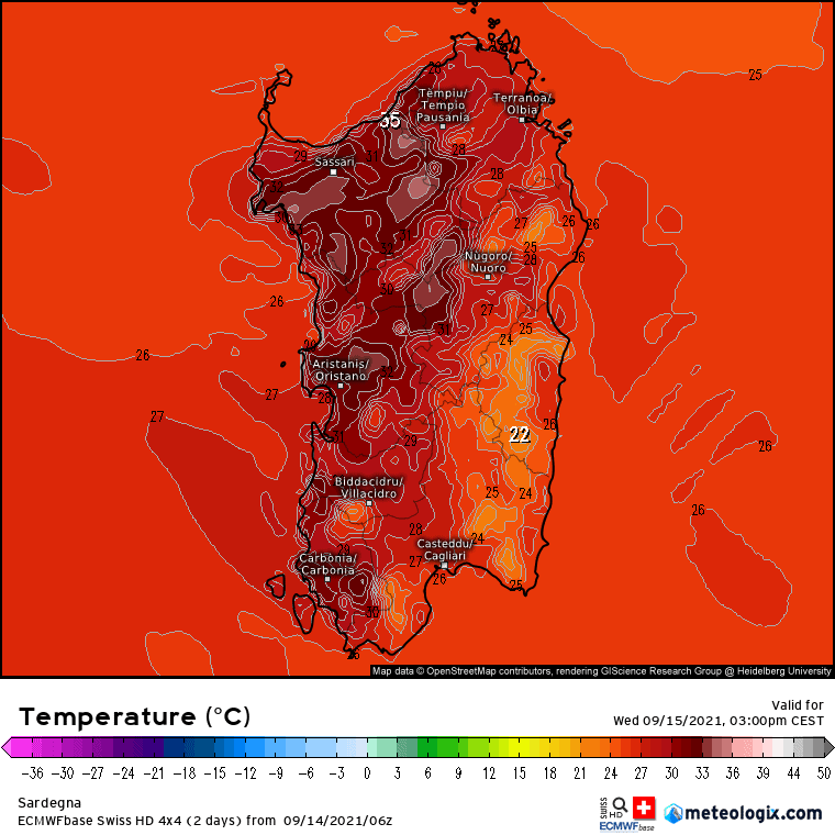 xx model en 343 0 modezswiss 2021091406 31 1177 1 - Meteo Sardegna: Mercoledì 15 ondata di CALDO intenso, poi Stop? Macché