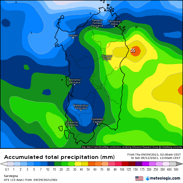 xx model en 343 0 modusa 2021090900 70 1177 157 - Meteo a rischio forti nubifragi in Sardegna: mappe di previsione