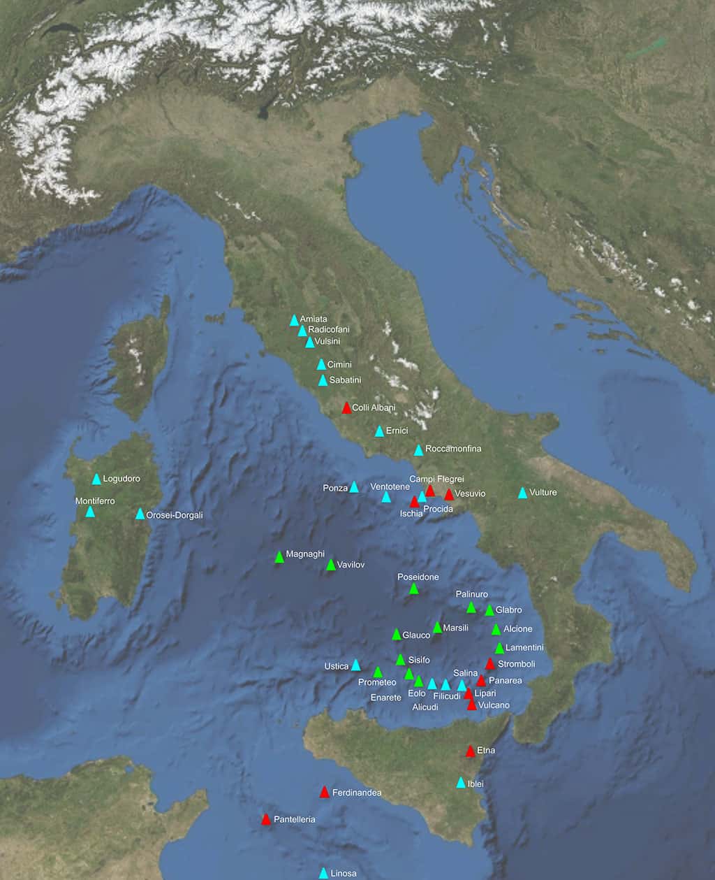 17 vulcani 1 big - Sardegna accerchiata da aree sismiche e vulcani sottomarini. Mappe