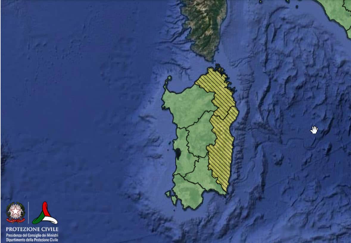 allerta meteo protezione civile - ALLERTA METEO per la Sardegna orientale della Protezione Civile