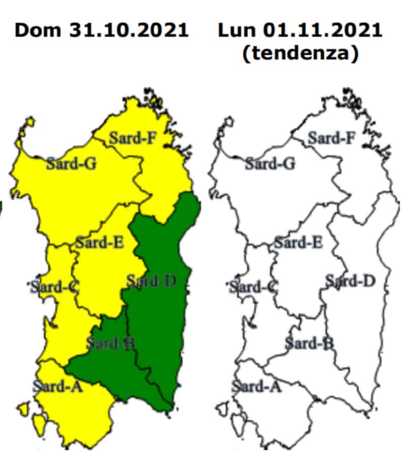 allerta meteo sardegna - Allerta Meteo SARDEGNA per OGGI