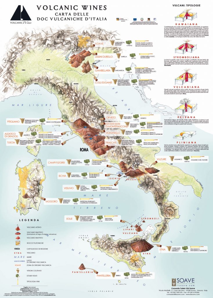 mappa vini vulcanici italia 734x1024 - Sardegna accerchiata da aree sismiche e vulcani sottomarini. Mappe