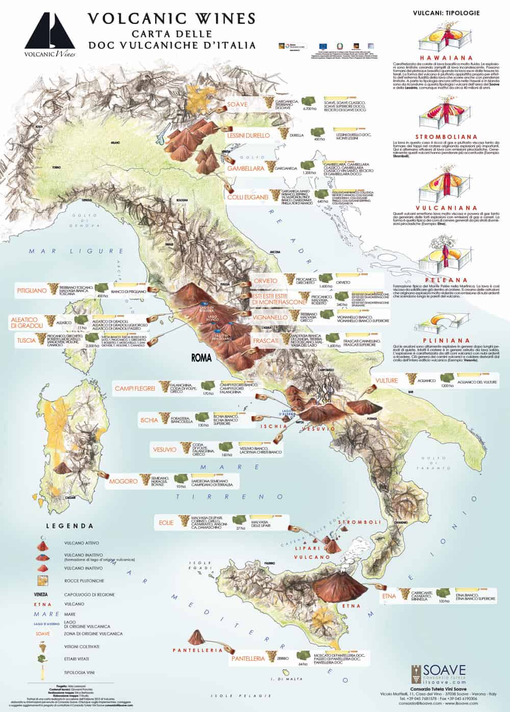 mappa vini vulcanici italia - Sardegna accerchiata da aree sismiche e vulcani sottomarini. Mappe