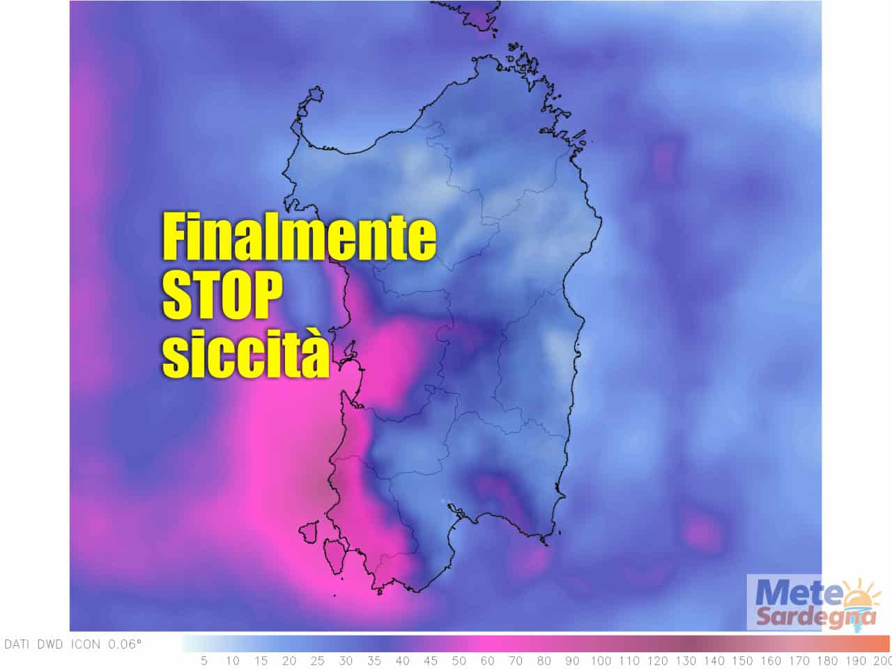 meteo sardegna con piogge in arrivo - Meteo SARDEGNA, avremo tanta pioggia. STOP Siccità