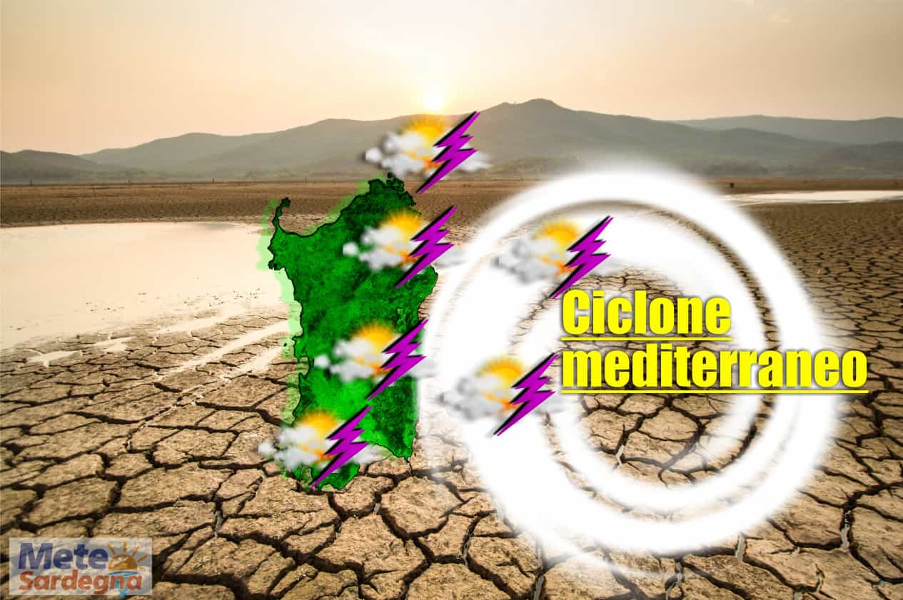 Meteo Sardegna influenzata da ciclone mediterraneo.