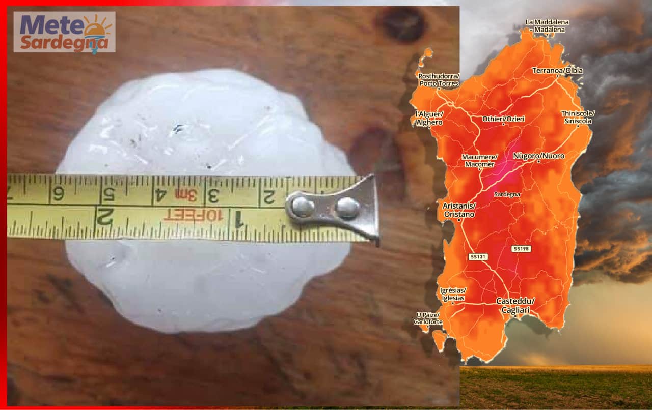 sardegna meteo con grandine grosse dimensioni