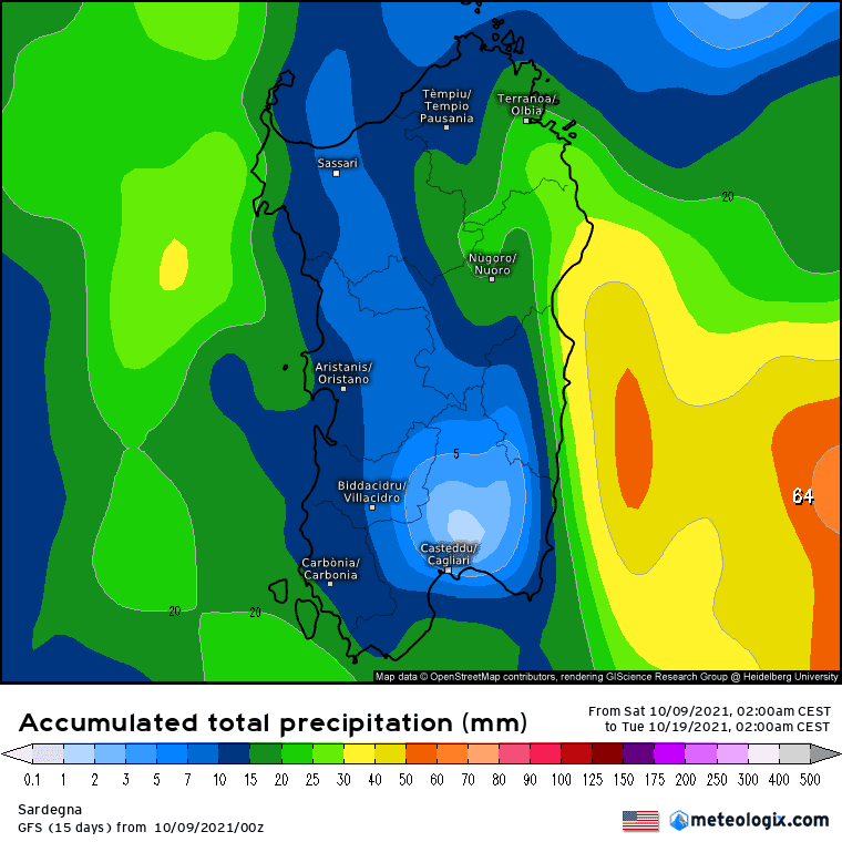 xx model en 343 0 modusa 2021100900 240 1177 157 - Meteo SARDEGNA, il rischio di MALTEMPO e pioggia. Mappe, analisi, un focus