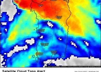 Temperatura del top nube, ovvero del loro punto più alto.