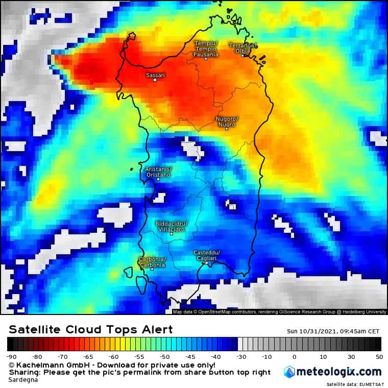 xx sat en 343 0 2021 10 31 08 45 1177 126 - Meteo SARDEGNA, top nubi sino a -70 gradi