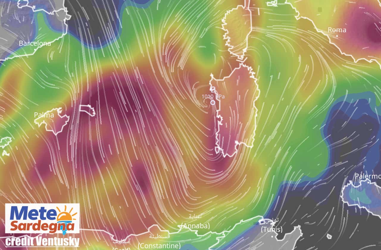 evoluzione meteo con ciclone mediterraneo - Meteo, SARDEGNA. Il Ciclone Mediterraneo rischia di essere piuttosto FORTE